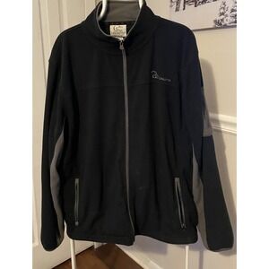 Ducks Unlimited Jacket Mens XLg Black/Gray Softshell Fleece Lined Full Zip